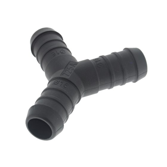 Black 16mm Plastic Y-Piece Hose Joiner/Pipe Connector