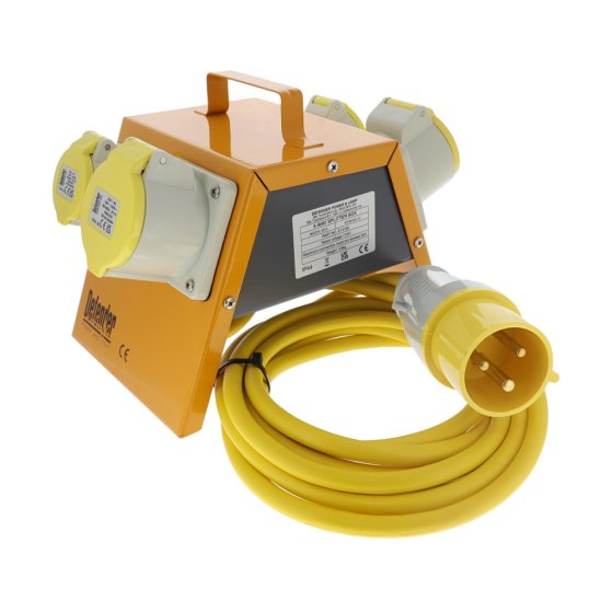 32A 4-Way Power Splitter Unit with 2x16A and 2x32A Outlets, 3m Cable, 110V