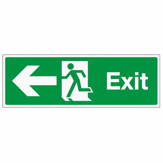 400mm x 150mm Fire Exit Sign Semi Rigid Plastic