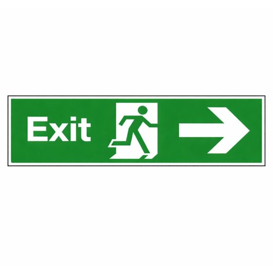 Fire Exit Sign Semi Rigid Plastic 400mm x 150mm