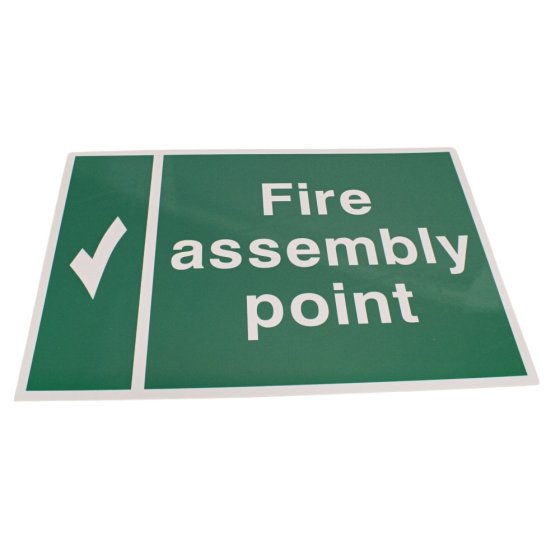 'Fire Assembly Point' Sign 400mm x 300mm 1mm - Semi Rigid Plastic