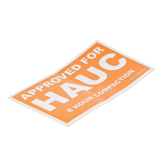 Decal - Hauc Approved for Belle PCX350, PCX400 Plate Compactors - 800/99954