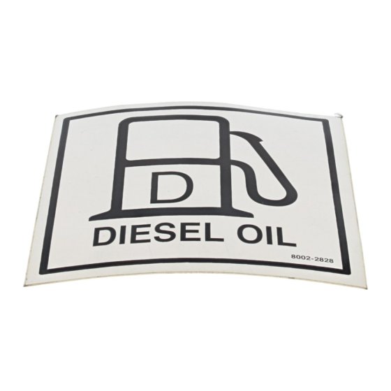 Diesel Decal (US) for Terex TA1EH Dumpers - 8002 2828