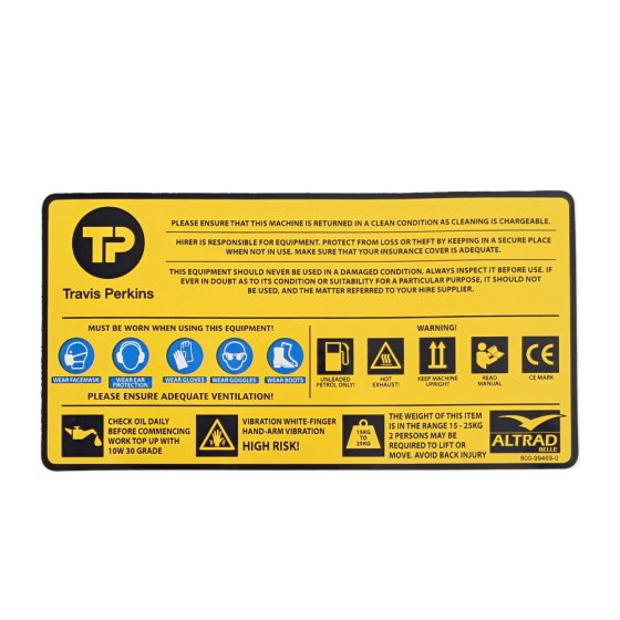 Safety Decal for Belle Poker Power Unit - 800/99469