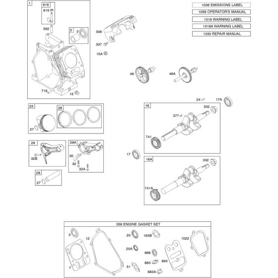 Camshaft, Crankshaft & Cylinder
