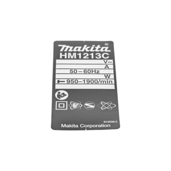 Name Plate for Makita HMJ1213 Demolition Hammers - OEM No 814S58-5