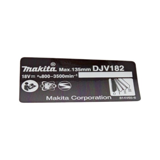 Name Plate for Makita DJV182 Jigsaws - OEM No. 814V65-6