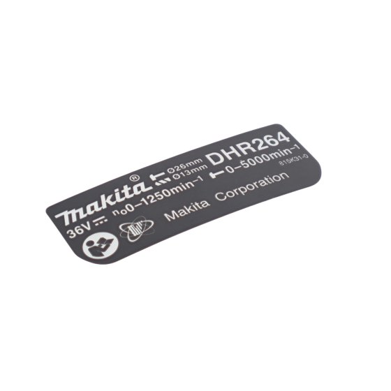 Name Plate for Makita DHR264ZJ Rotary Hammer Drill - OEM No. 815K310