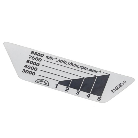 Indication Label for Makita DGA517, DGA463, DGA467 Angle Grinders - OEM No. 816D93-9