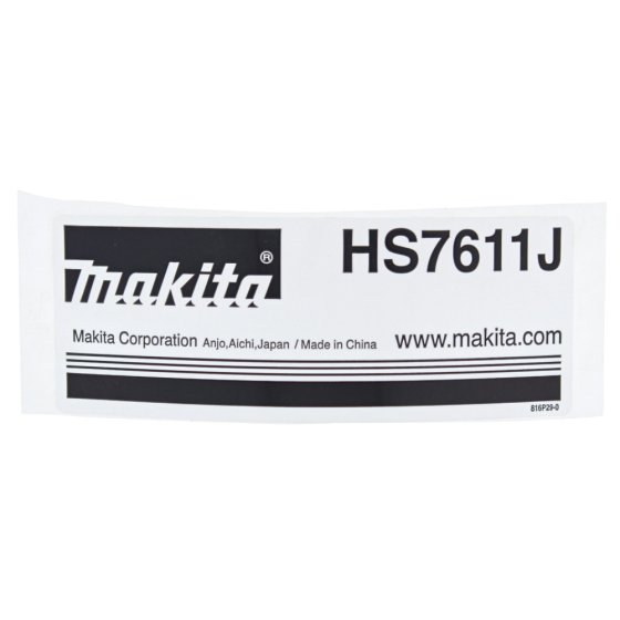 Case Label for Makita HS7611 Circular Saw - 816P29-0