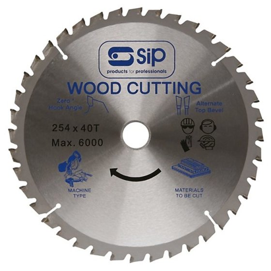SIP 10" Circular Blade 254 x 30mm TCT40 for cross-cut rip & general purpose