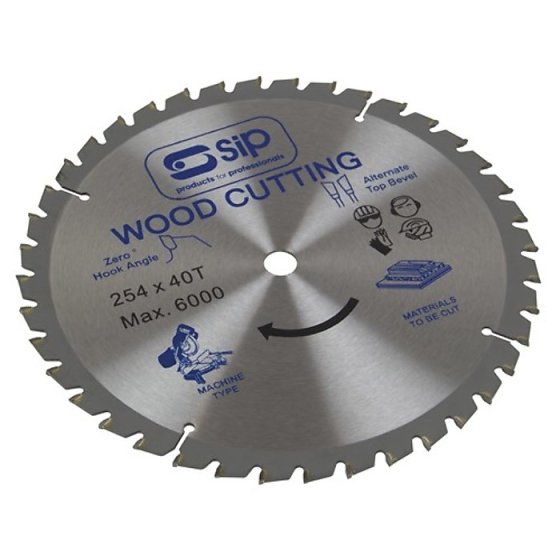 SIP 10” Dia Circular Tungsten Carbide Tipped (TCT) Blades 254 x 16mm TCT40