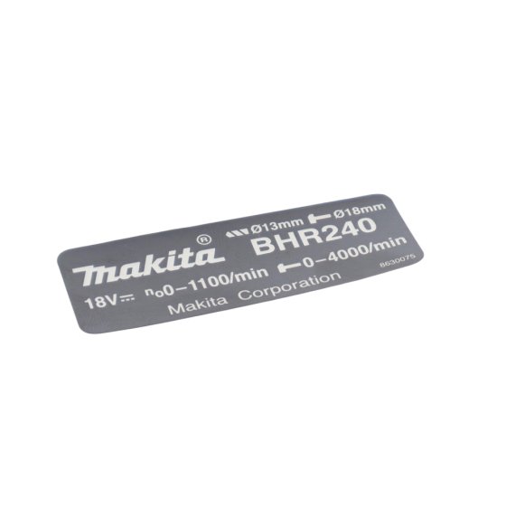 Name Plate for Makita BHR240 Hammer Drill