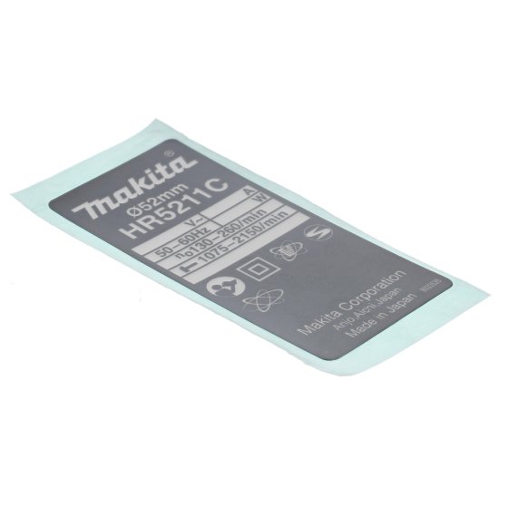 Name Plate for Makita HR5211C Rotary Hammer - OEM No. 863353-6