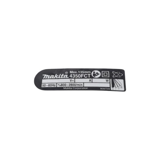 Name Plate for Makita 4350FCT Jigsaw - 863673-8