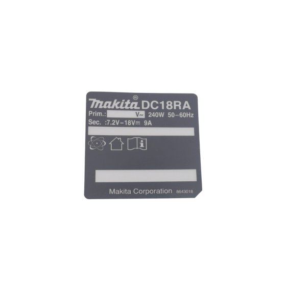 Makita Name Plate DC18ra - 864301-8