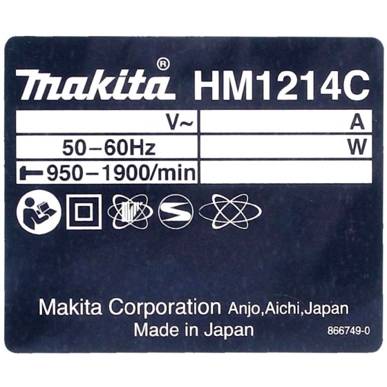 Name Plate for Makita HMJ1214C Hammer Drill - 866749-0