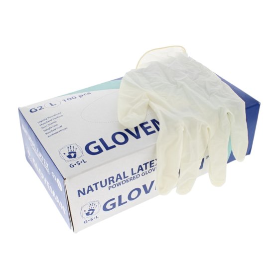 Latex Lightly Powdered Disposable Gloves Size 9 Medium 100 Pack