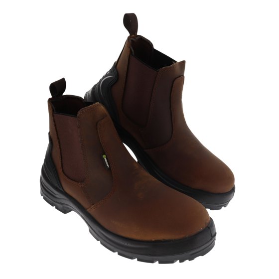 Size 10 Brown Dealer Boot S3 PU/Rubber Steel Toe Cap 200 Joule