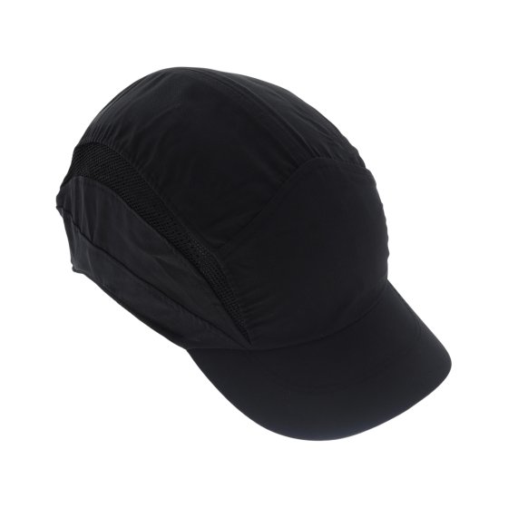 Reduced Peak First Base 3 Cap Black with Side Mesh Ventilation EN812 Conformant