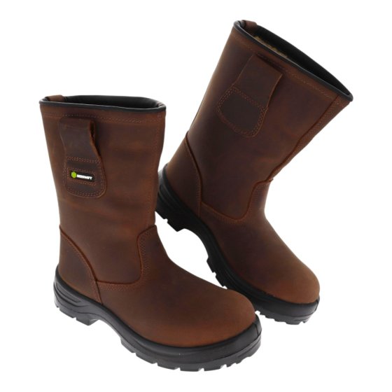 Click Rigger Boot Water Resistant Leather Upper Fur Lined Brown Size 05