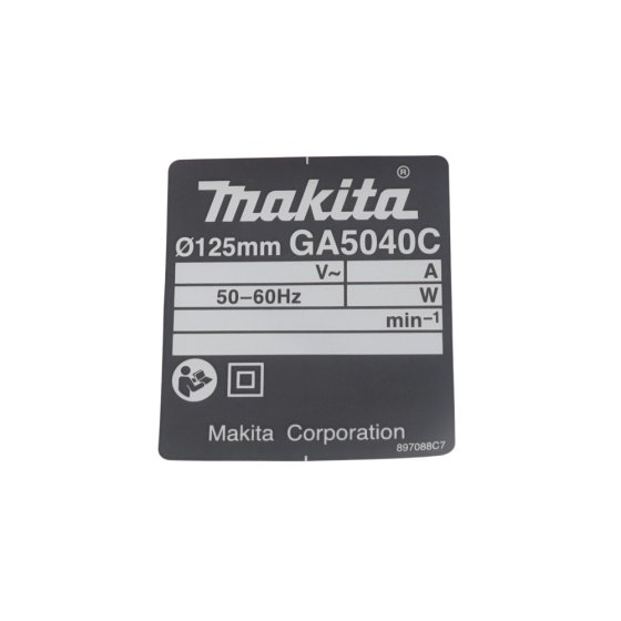 Name Plate Makita GA5040C Angle Grinders - OEM No. 897088-7