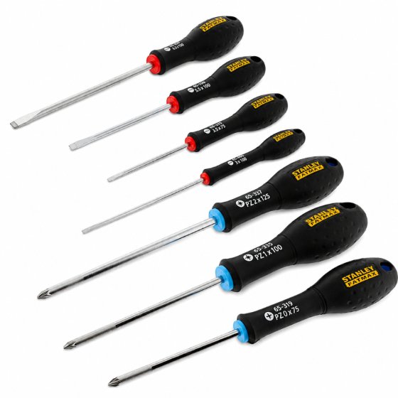 7 Piece Stanley FatMax Screwdriver Set - Parallel, Flared, Pozidriv