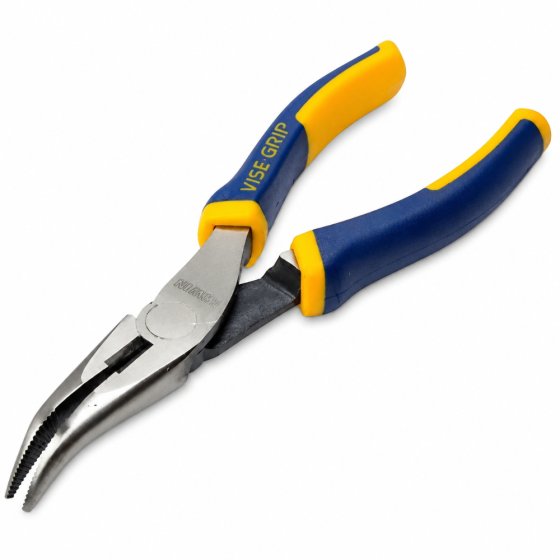 200mm Bent Snipe Nose Pliers VDE Certified for Electrical Work upto 1000V - IRWIN Vise-Grip