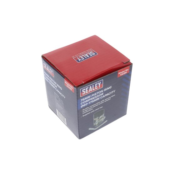 75mm Diameter Piston Ring Compressor - 2 Band, Sprung Steel, Ratchet Tension