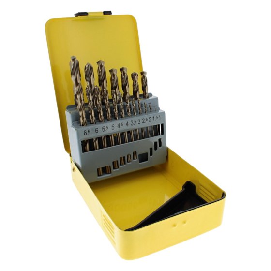 1.0mm to 10.0mm Ground Jobber Drills Set - Cobalt M35 - 19 Piece Set