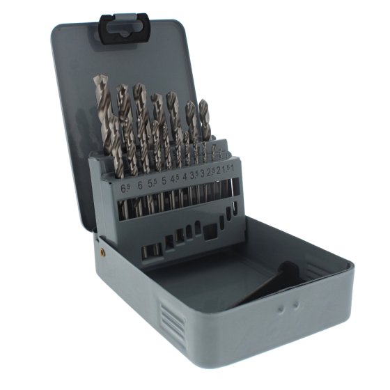 1.0mm to 10.0mm Ground Jobber Drills Set - HSS 19 Piece