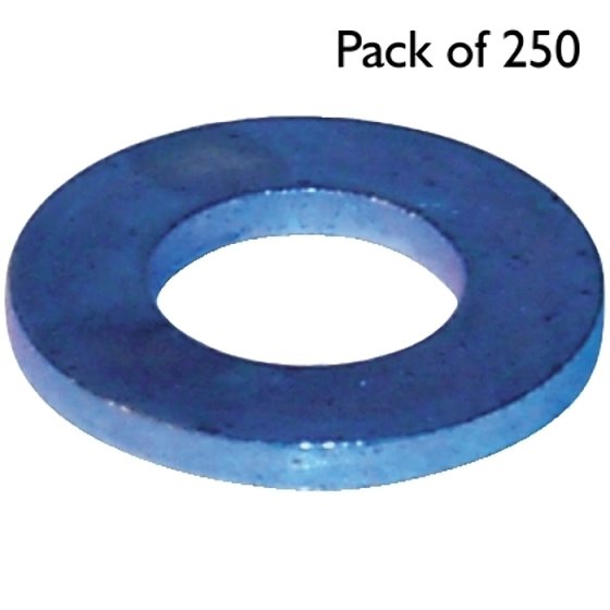 Table 3 Flat Washers, Zinc Plated, I.D: 1/2", Pack of 250