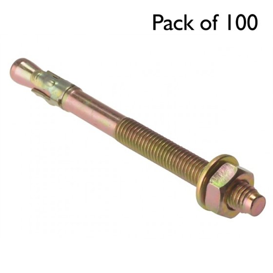 Through Bolts, Size: M8 x 80, Zinc/Yellow Passivated - Pack of 100
