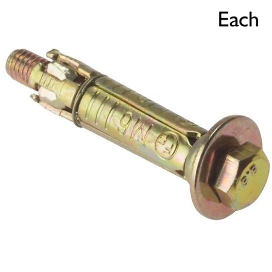 Shield Anchor - Loose Bolt, Size: M10 x 10 (Hole Size: 16mm) - Sold Individually