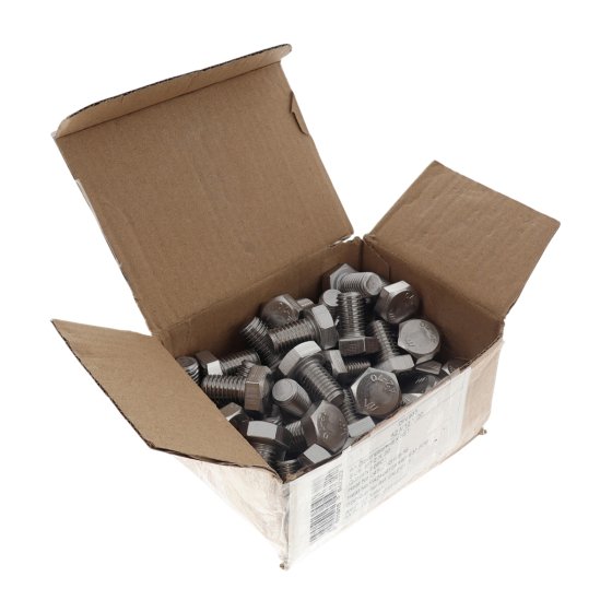 M12 x 20mm A2 Stainless Steel Hexagon Head Setscrews DIN 933 - 50 Pack