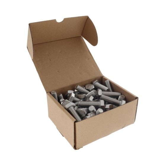 M12 x 40mm Hexagon Head Setscrews Stainless Steel A2 DIN 933 - 50 Pack