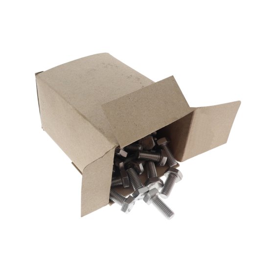 M10 x 25mm Hexagon Head Setscrews DIN 933 Stainless Steel A2 - 100 Pack
