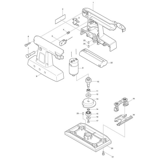 Makita 9035D Sander Assembly