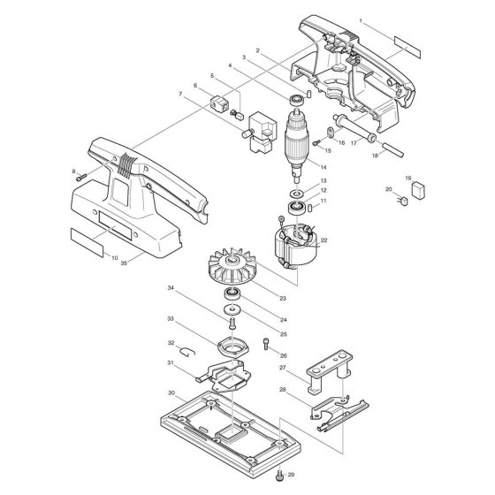 Makita 9035N Sander Assembly