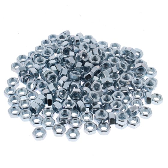 Metric Steel Nuts, Zinc Plated, Size: M6. Pack of 200