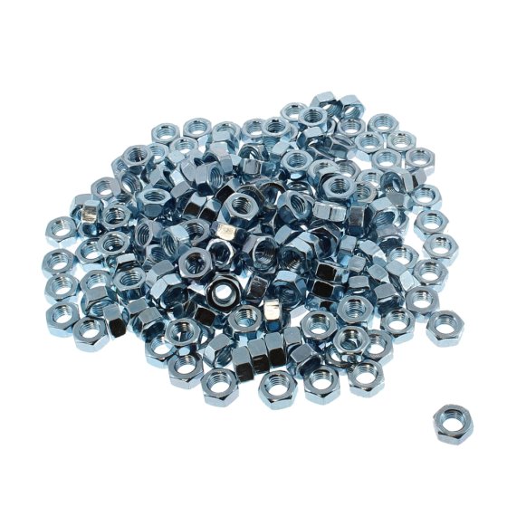 Metric Steel Nuts, Zinc Plated, Size: M7. Pack of 200