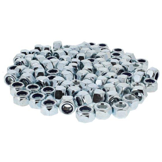 Metric Nylon Insert Locking Nut, 'P' Zinc Plated, Size: M10. Pack of 100