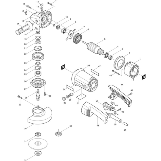 Makita 9049 Angle Driver Assembly
