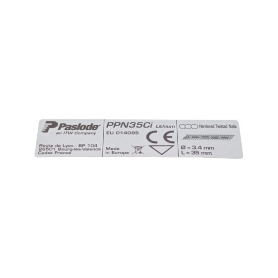 Name Plate Label for Paslode/Spit PPN35Ci Nail Gun/Stapler - 019108