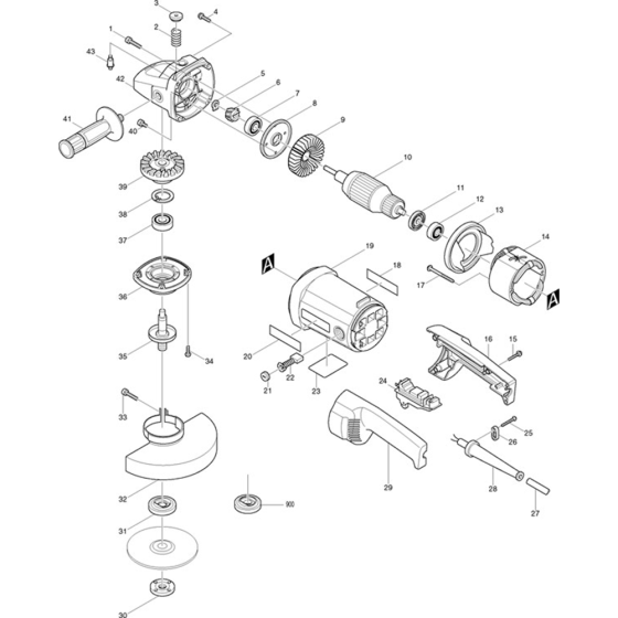 Makita 9069 Angle Driver Assembly
