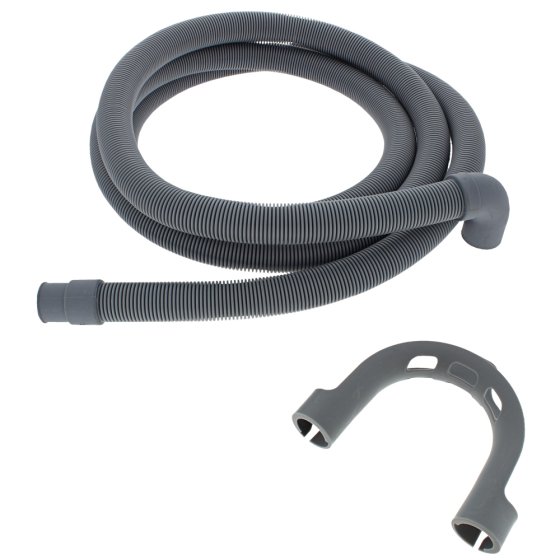 Drain Hose 2.5m(8') 20mm Straight - 22mm 90 Deg End fits Washing Machines
