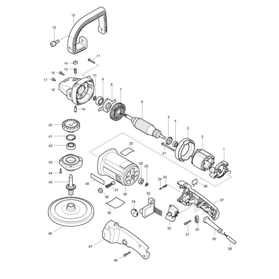 Makita 9227CB Polisher Assembly