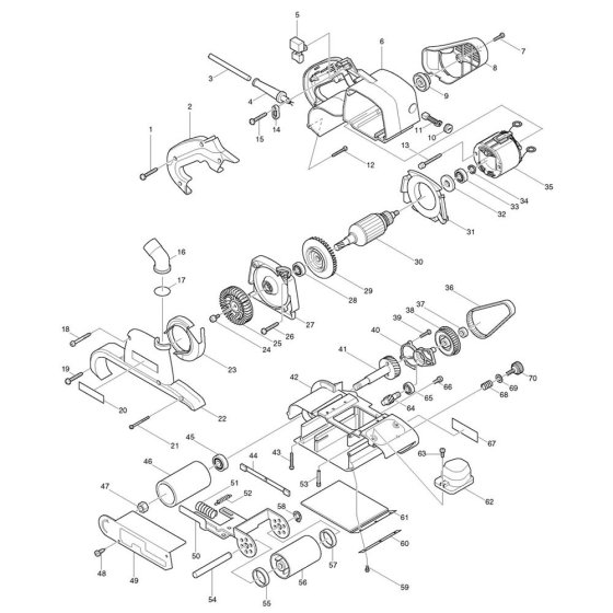 Makita 9403 Belt Sander Assembly
