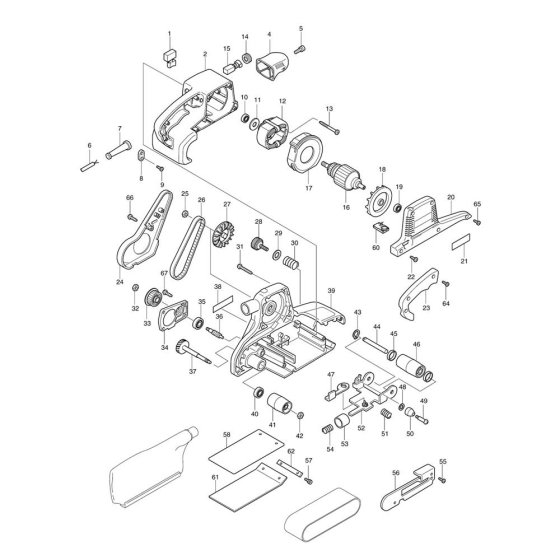 Makita 9404 Belt Sander Assembly