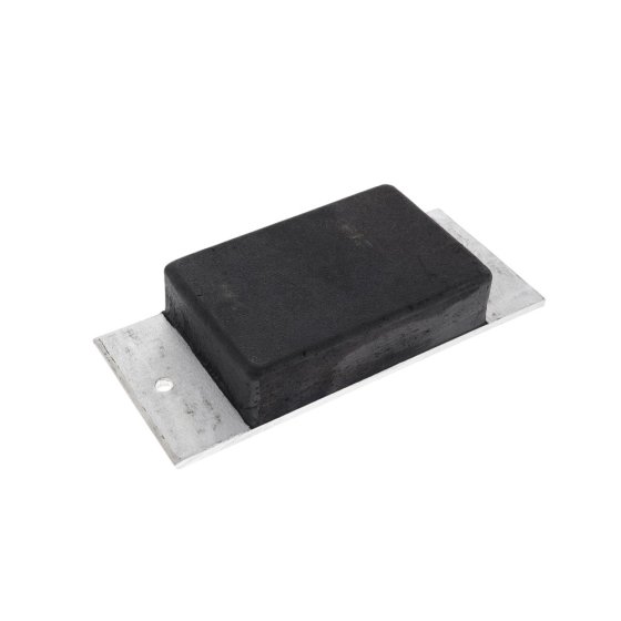 Bolt-On Rubber Tipper Pad with Aluminium Base, 116.5 x 74.5 x 30mm